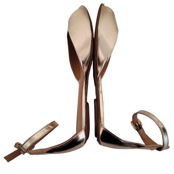 Schutz Gold Ankle Strap Flat 8.5M - Picture 5 of 7